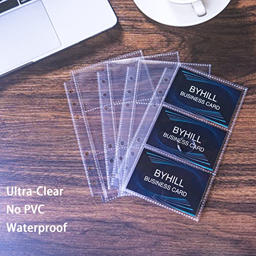 BYSTER Clear 40 Pack A6 Business Card & Photocard Sleeves - Double Sided 3 Pocket