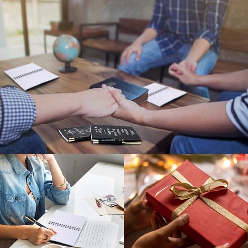 Kosiz 30 Set / 60 Pcs Christian Gifts Bulk with Pocket Spiral Religious Notebook with Sticky Notes Bible Verse Pens Prayer Journal Gifts for Church Men Women Sunday School(Black)