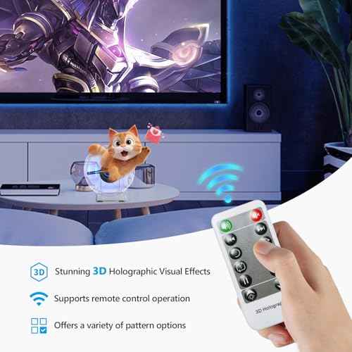 3D Hologram Fan, 4.72IN 3d Hologram Led Fan Projector with Cover Picture Spinner, Hologram Mini Projector for Store/Bar/Halloween/Christmas/Thanksgiving/Easter/Parties, Birthday Gifts (12cm, 4GB)