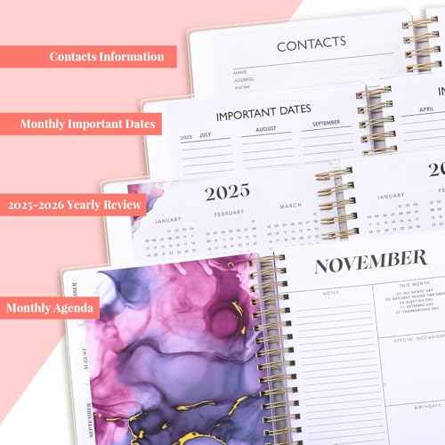 Planner 2025-2026, 18 Months Academic Daily Weekly Monthly Planner Yearly Agenda July. 2025?Dec. 2026, 7.9" x 9.8", Page Tabs, Separator Page, Pocket Folder, Bookmark, Stickers, Sticky Note Set