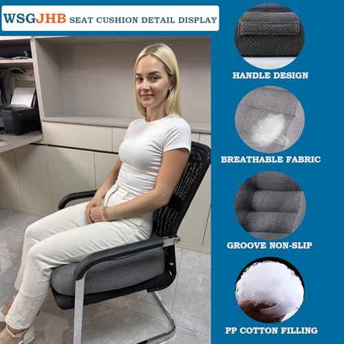 Adult Booster Seat Cushion, Car Seat Cushions for Short People/thick Office Chair Booster Seat Increase Field ?of View, for Trucks, Car, Office Chair, Home, Wheelchair,angle Lift Seat Cushion (grey)