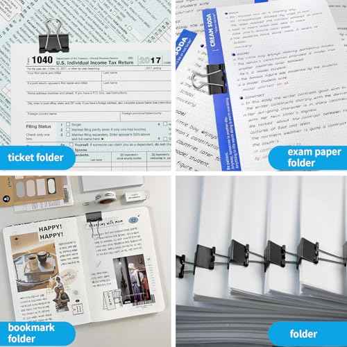 180Pcs Small Binder Clips, Mini Binder Clips, 0.63 in/15mm Clips Office Supplies, Paper Clamps, Binder Paper Clips for Office Supplies Home School Food DIY