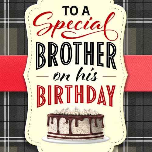 Prime Greetings Brother Birthday Card, Made in America, Eco-Friendly, Thick Card Stock with Premium Envelope 5in x 7.75in, Packaged in Presentation Mailer
