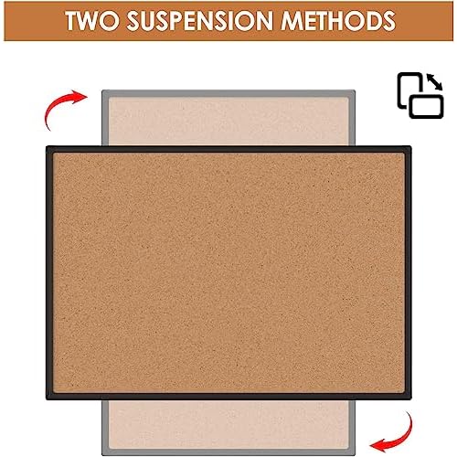 Board2by Cork Board Bulletin Board 24 x 36, Black Aluminium Framed 2 x 3 Corkboard, Office Board for Wall Cork, Large Wall Mounted Notice Pin Board with 16 Push Pins for School, Home & Office