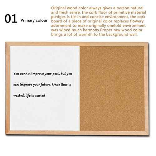 Message Cork Board Wood Frame Whiteboard Drawing Combination Boards Cork Board and Board Combo for Kids, 30*40cm