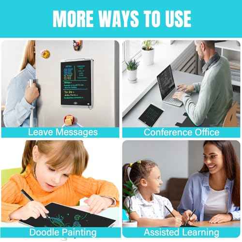 Magnetic Board for Fridge, 9.8¡±¡¿6.7¡± Small LCD Writing Tablet Blackboard Grocery to Do List Magnet Pad Dry Erase White Black Whiteboard Adult Chore Chart Refrigerator Digital Notepad Message Center