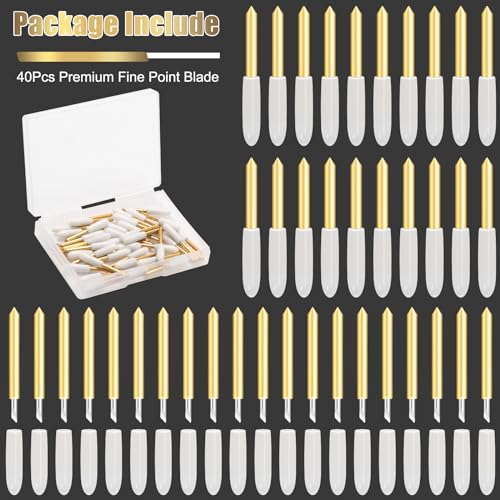 Luxiv 40 Pcs Fine Point Blades for Cricut Maker & Explore Air - Replacement Cutting Blades