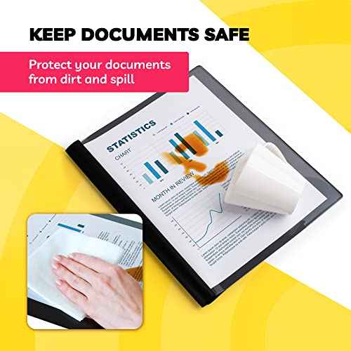 Report Covers - (Set of 10), 8.5 x 11 Letter Size, Clear Front Folders with 3-Prong Fasteners - Ideal for Presentations, Resumes & Keeping Your Documents Neat and Professional