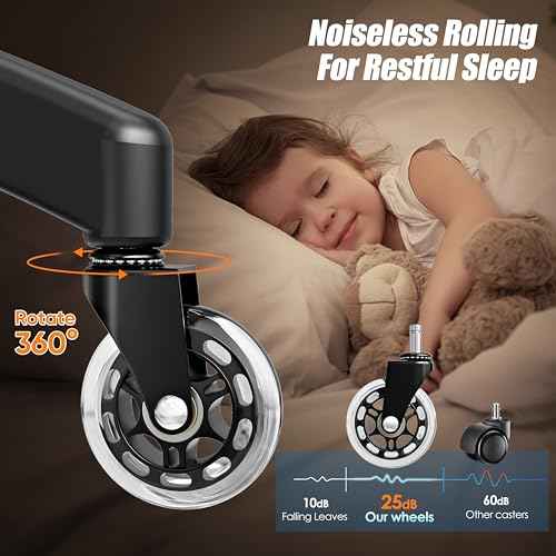 GABRYLLY Office Chair Casters Wheels, Heavy Duty & Safe Rollerblade Wheel for Hardwood Floors or Carpet, Quiet Rolling, Universal fit, 2.5IN Blade Wheels - Set of 5