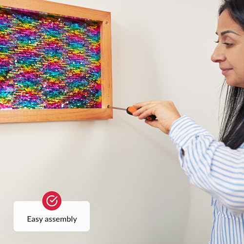 ODOXIA Sequins Sensory Wall Frame | Reversible Sequins Board for Kids | Fabric Flip Sequin | Sensory Wall and Room Board