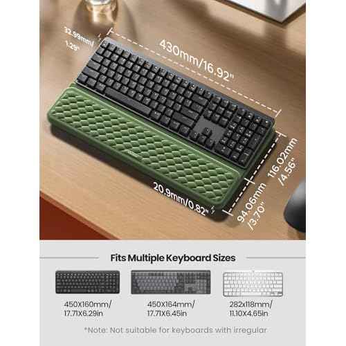 Vaydeer Wrist Rest with Keyboard Stand, Computer Wrist Support Pad, Ergonomic Keyboard Riser Holder Lifter Tray with Wrist Pad, Soft Memory Foam Desk Cushion, Palm Hand Typing for Office Home School