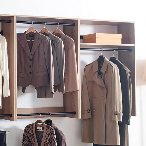 Klair Living Devi Series 31.594.5in. W Oak Modular Closet System Wall Mount Double Hanging Rods 1-Shelf Wood Closet System