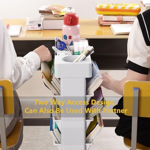 Large White CINPIUK Rolling Office Paper Organizer Cart with 5 Tiers Slim File Storage