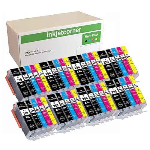 Inkjetcorner Compatible Ink Cartridges Replacement for PGI-280XXL CLI-281XXL PGI 280 XXL CLI 281 for use with TR8620A TR8622A TS9521C TS9520 TR8620 TR8622 TS702A TS6320 TR8520 (40-Pack)