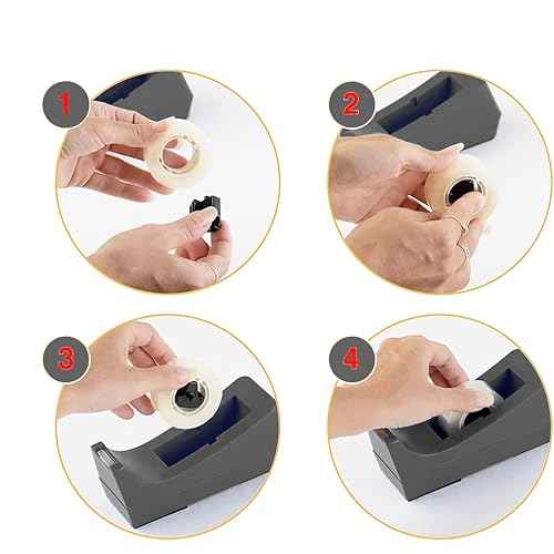 Transparent Tape with Dispenser 10 Pack Tape Dispensers Desk unweighted Non Skid Base Desktop Dispenser Bulk for Office Home School
