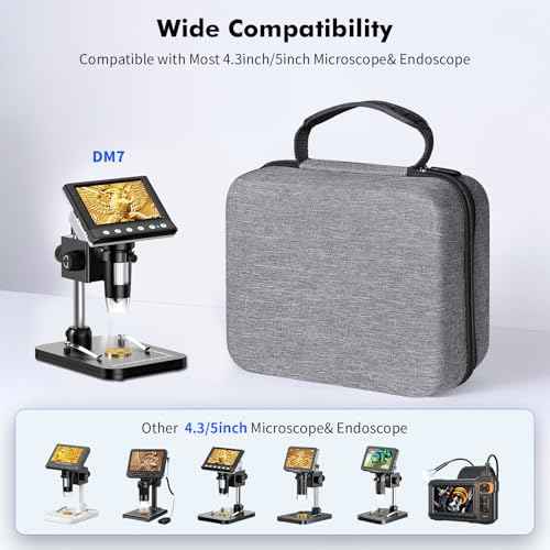 Digital Microscope Carrying Case£¬EVA Microscope Storage Bag Endoscope Case£¬ Compatible with Model DM4 DM7 & Most 4.3'',5'' Digital Microscopes£¬Borecscope Travel Case
