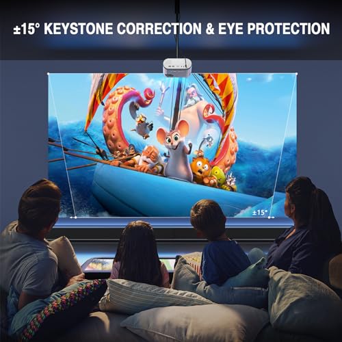 VISSPL Mini Full HD 1080P Portable Projector with Tripod - Upgrade Soft White