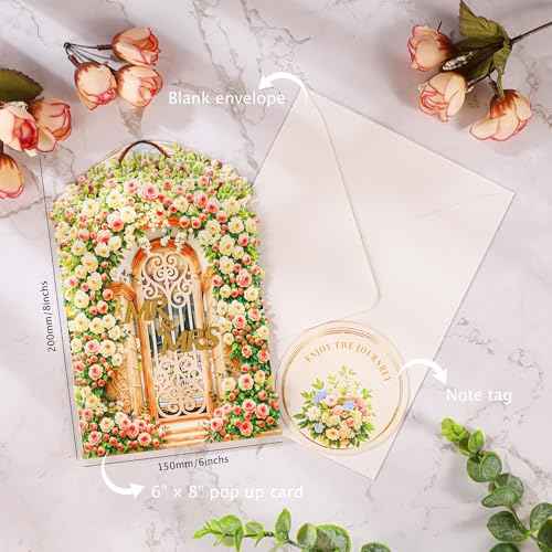 Wedding Pop Up Card - Romantic Card for Bride and Groom, Wedding Congratulations, Engagement, Newlyweds, Bridal Shower, Ideas Valentine¡¯s Day for Girlfriend, Husband, Wife, Boyfriend, Bride, Groom