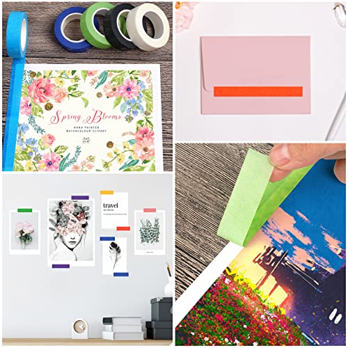 Guirnd 12PCS Colored Masking Tape 1.7cm x 12m Kids Art Supplies DIY Craft