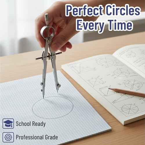 Mr. Pen Geometry Set with 6 Inch Swing Arm Protractor, Divider, Set Squares, Ruler, Compasses and Protractor, 15 Piece Set