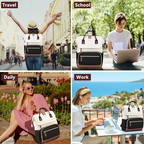 Backpack for Women Work Bags: 15.6 inch Laptop Backpack Purse Backpacks with USB Charger College Bookbag Casual Business Computer Backpack for Travel Nurse Teacher