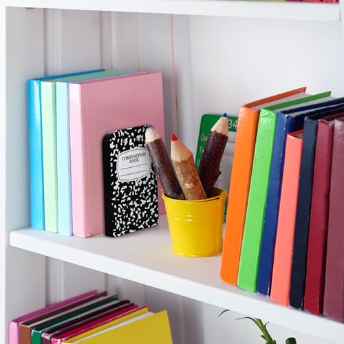 AnyDesign 6-Piece Back to School Wooden Bookends Non-Slip Organizer for Heavy Books