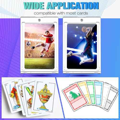 SATINIOR 30 Pcs 100 Pt Magnetic Card Holder, Holder Case Clear Protectors for Thick Baseball Football Hockey Cards