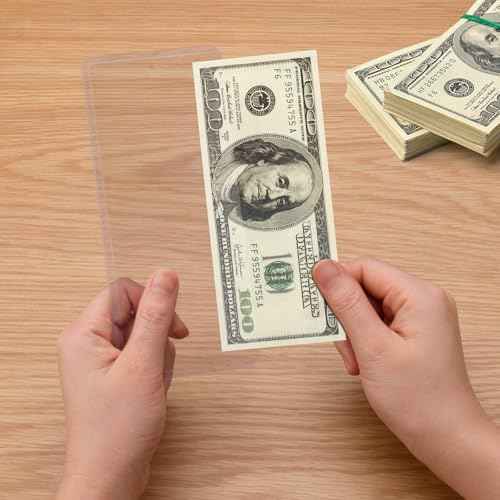 30 Pack Dollar Bill Sleeves - 6.8" x 2.9" Clear Currency Sleeves, Hard Plastic Waterproof Money Holders, Dollar Bill Display Case, Currency Protectors, Organizer for Collectors