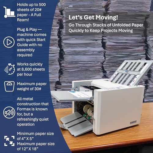 Formax FD 324 Document Folder with Drop-In Feed, LCD Panel, AutoBatch, 4 Folds