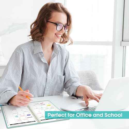 2026 Planner, Weekly and Monthly Calendar Planner, January 2026 - December 2026, Hardcover 2026 Calendar Planner Book with Tabs For Women & Men, Inner Pocket, Spiral Bound, Perfect for Office Home School Supplies - A5 (6.3" x 8.5"), Aquamarine