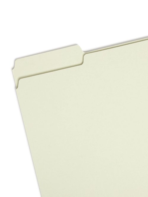 Smead Pressboard File Folder, 1/3-Cut Tab, 1" Expansion, Letter Size, Gray/Green, 25 per Box (13230)