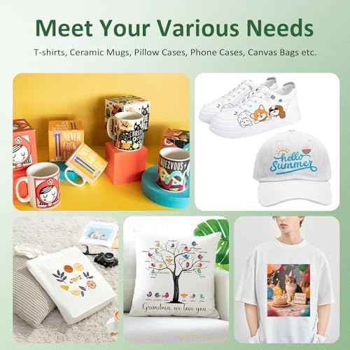 Remanufactured Sublimation Ink Refilled Bottles 6Pack 600ML Compatible for ET2400 ET2720 ET2760 ET2750 ET4800 ET-2800 ET-2850 WF-7720 Inkjet Printers Heat Press Transfer on Mugs, Polyester Shirts etc