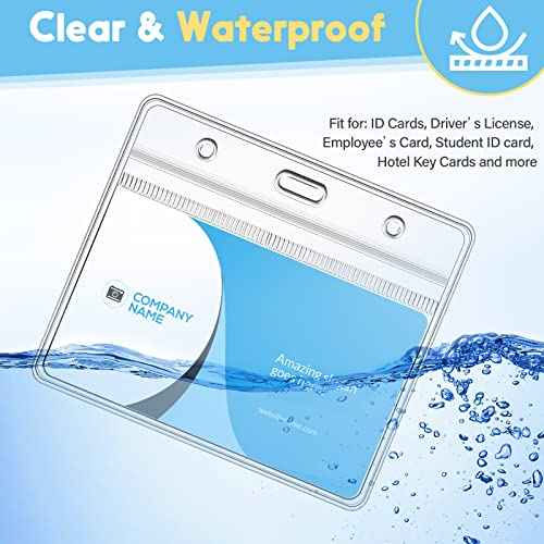 300 Sets Clip on Name Tag Clear Name Badge with Clip Waterproof PVC ID Badge Holder Transparent Name Tag Holder with Resealable Zipper Seal and Metal Badge for Teacher Worker