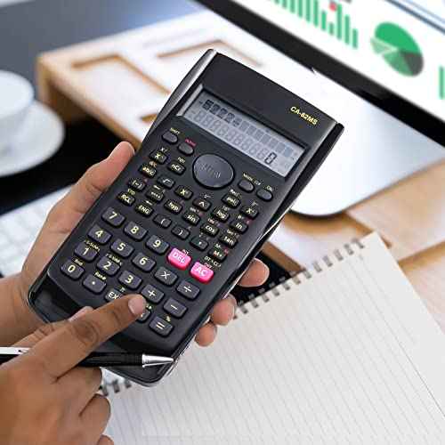 Saillong 18 Pieces 2-Line Engineering Scientific Calculator, Black Function Fractions Math Calculator for Business Office College High School Student Teacher