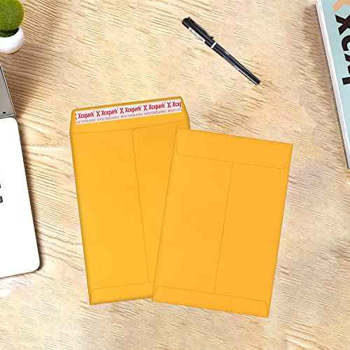 250 PCS 6x9 inches Security Catalog Envelopes Printable Self Seal Envelopes, Anti Tear brown Kraft Envelopes for Invitation Cards, Pictures, Photos, Documents