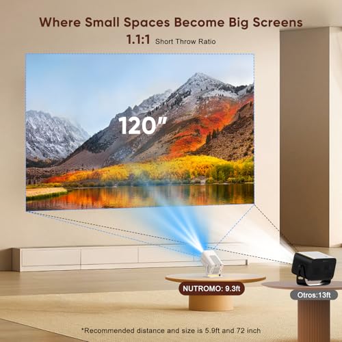 Mini Projector with Bluetooth, Electric Focus Portable Movie Projector with 270¡Æ Rotatable, 1080P HD Support, Auto Keystone, Compatible with Smartphone, TV Stick, Laptop, HDMI for Bedroom, Outdoor Use