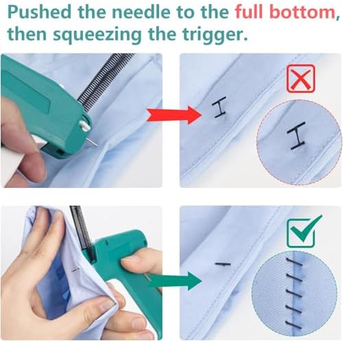 Mini Stitch Gun for Clothes, Mini Clothing Stitch Gun Speedy Cloth Fixer, Quick Cloth Sewing Stitch Gun, NIFUYOP Tagging Gun Kit with 2500 Black & 2500 White Fasteners, 6 Needles and Hard Case