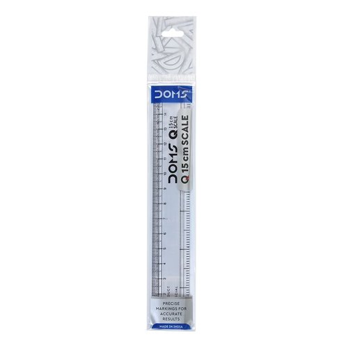DOMS Q Series 15cm Transparent Scale (Pack of 10)