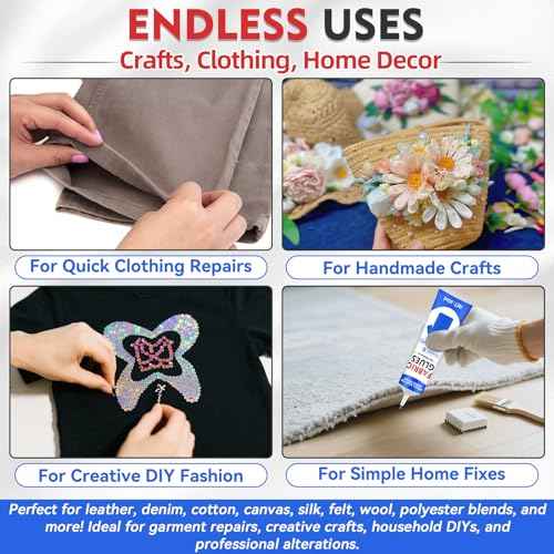 Fabric Glue Permanent, 60 ML Washable Clear Glue for Clothing Patch, Liquid, Quick-fix Fabric Adhesive for Cotton, Canvas, Denim, Textile, Doll, Leather, Nylon, Polyester, Flannel