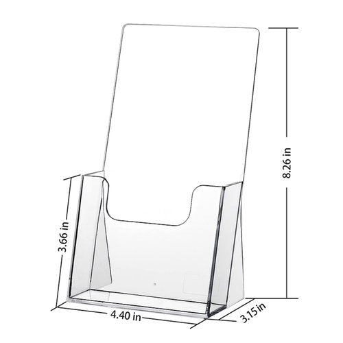 zavekia Acrylic Brochure Holder,6 packs Thicker Countertop Literature Holder Plastic Flyer Display Stand for Magazine (6 packs)