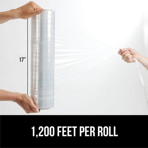 Gorilla Grip Heavy Duty Stretch Film - 1200ft Puncture Resistant Shrink Wrap Roll | Ideal for Shipping & Moving