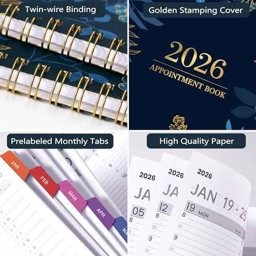 2026 Appointment Book - Weekly Appointment Book 2026, Jan 2026 - Dec 2026, 2026 Planner, 9" x 11", Planner 2026 with Tab, Half Hour (30 Mins) Interval
