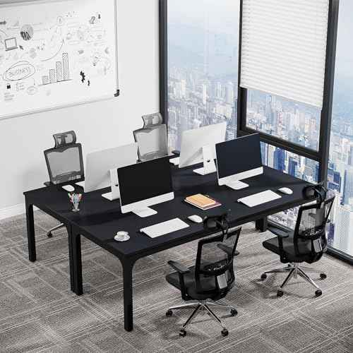 Tribesigns 6.5ft Conference Room Table, 78.74" W x 27.56" D Large Office Meeting Table, Modern Seminar Desk for Boardroom (1, Black)