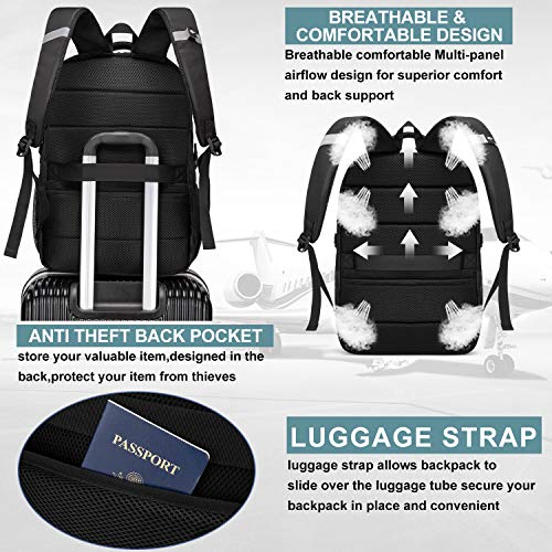LIWAG Extra Large Business Travel Backpack, Anti Theft Water Resistant College Backpack Computer Bag Fits 17.3Inch Laptop Notebook, Blue