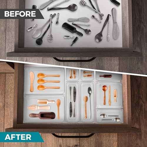 12 Pack Drawer Organizer - 6" X 9" Clear Acrylic Storage Bins with Non-Slip Pads, Versatile Desk Tray for Makeup, Jewelry, Kitchen, Bathroom, and Office Organization