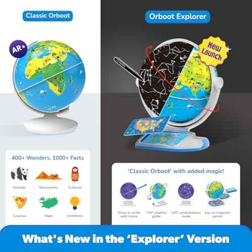 PlayShifu Interactive Globe for Kids ? Orboot Earth Explorer: Tech Powered Interactive Globe for Kids | Smart Gift for Ages 4+ | 400+ Wonders, 1000+ Facts | Constellation Mode & Fun Games | Magic Stylus | Educational STEM Toys for the future scientists