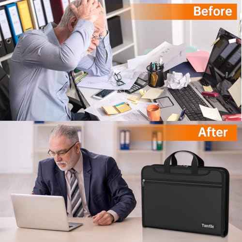 5200¢µ Fireproof Accordion File Organizer with Lock, Thickened Document Organizer 13 Pocket with Zipper & Labels, Important Document Organizer, Expanding File Folder with Handle for Letter A4 (Black)