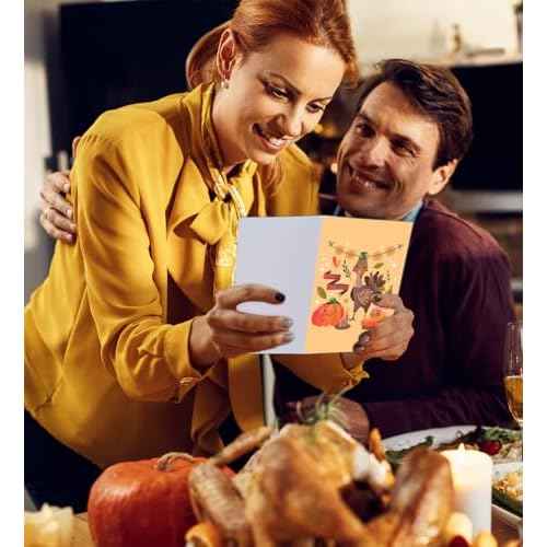Thanksgiving Cards with Envelopes- 24PCS Thanksgiving Crafts- Thanksgiving Gifts for Family- Thanksgiving Friendsgiving Party Favor for Kids Adults for Fall Autumn Holiday Parties Celebrations Harvest