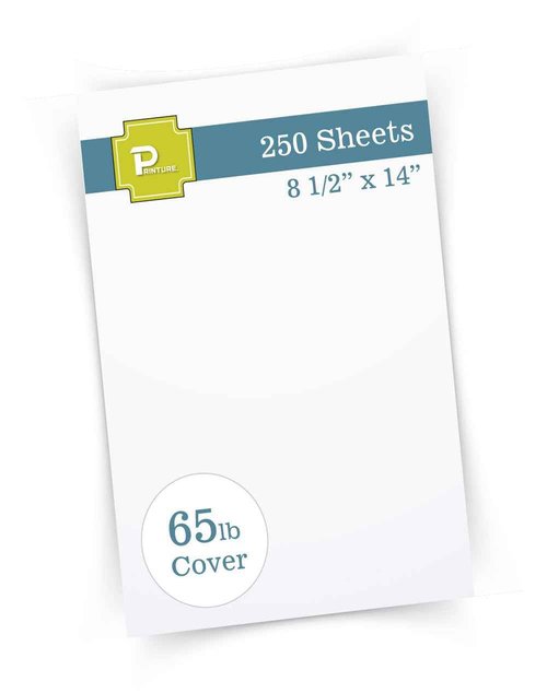 Printure Pure White Legal Size Cardstock (8 1/2” X 14”) - 65lb Cover - Great for Menu Paper, Documents, Programs (250 Sheets)