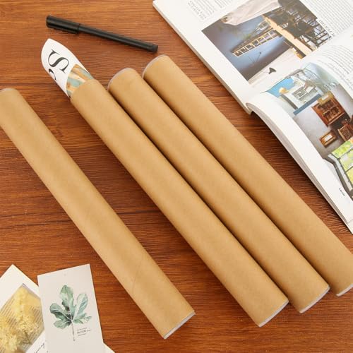 20 Pack Kraft Mailing Tubes 1.5x12 Inches with Caps for Shipping & Art